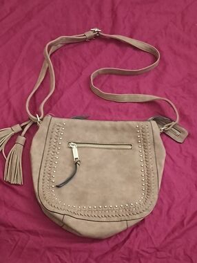 Brown Studded Crossbody Bag With Tassel Accessories Purse Western Flare